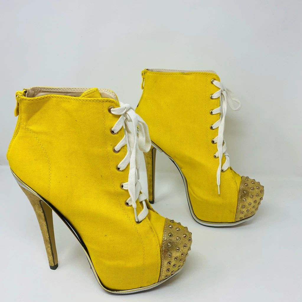 Yellow booties women shop