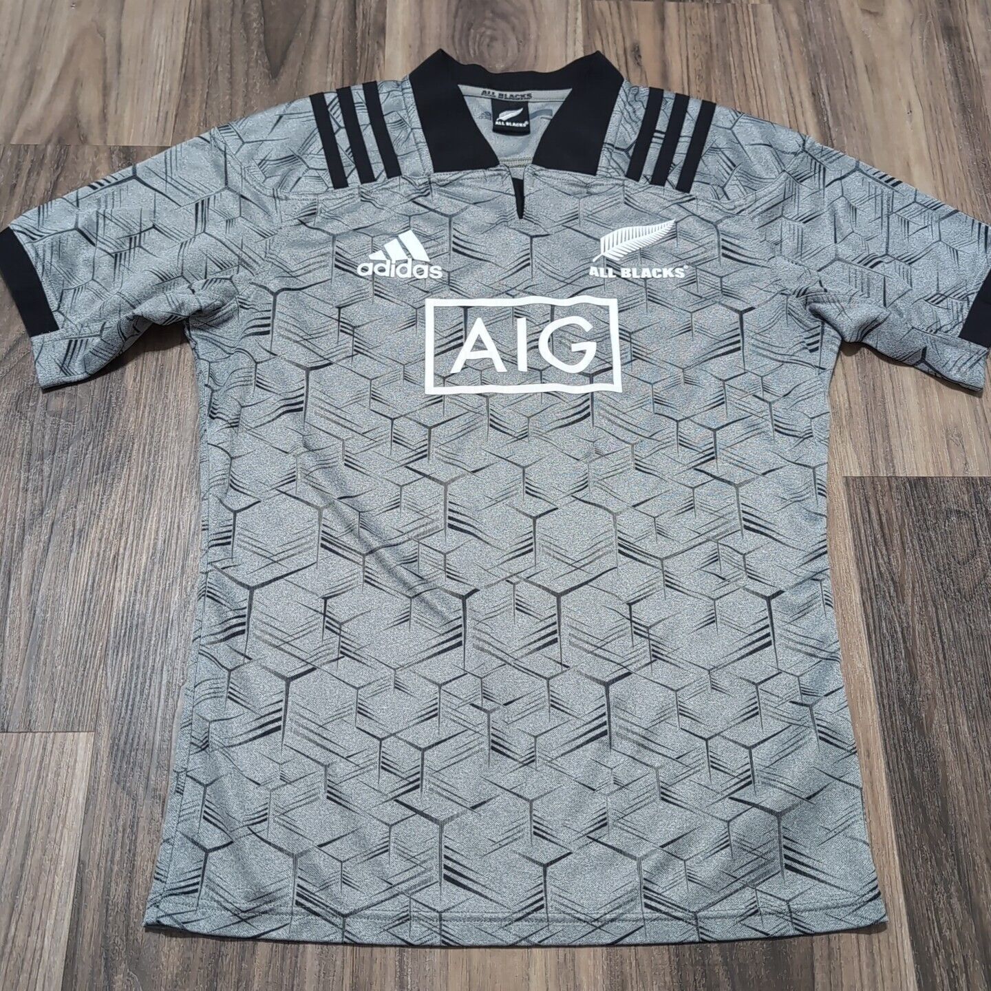 NEW ZEALAND ALL BLACKS 2018 2019 TRAINING SHIRT RUGBY JERSEY ADIDAS MENS SIZE L