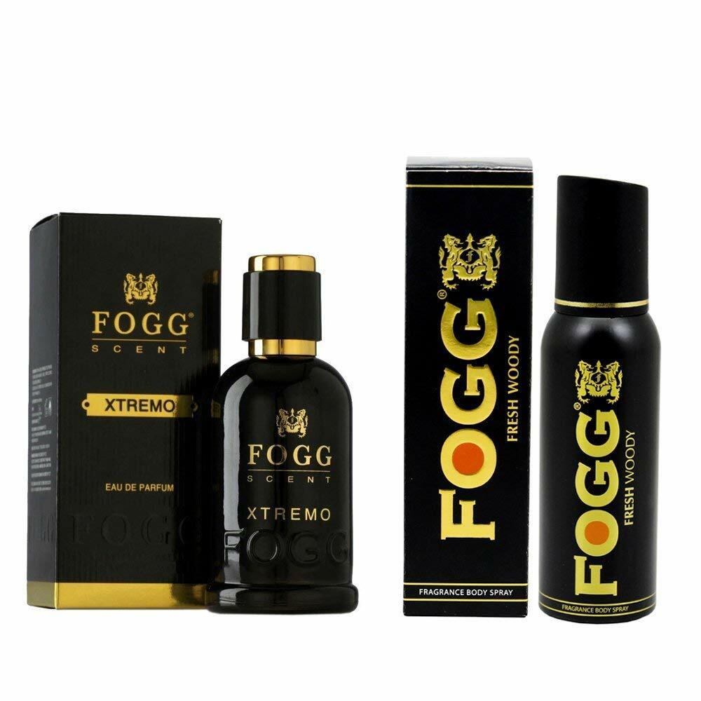 Fogg Combo Xtremo Perfume 90ml and Fresh Deodorant Woody Black