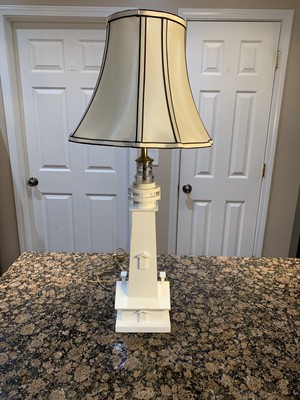 Wooden Lighthouse Lamp Nautical Coastal Table Lamp Desk ...