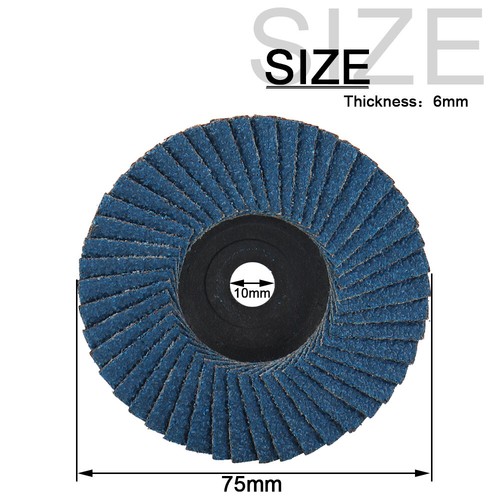 75mm Flap Wheel Type R Sanding Disc With 10mm Bore 60 Grit For Angle Grinder - Picture 2 of 12