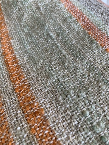 Europäische antike olivfarbene Decke 19. Jh. französisches Leinen Textil primitive Ernte - Bild 7 von 16