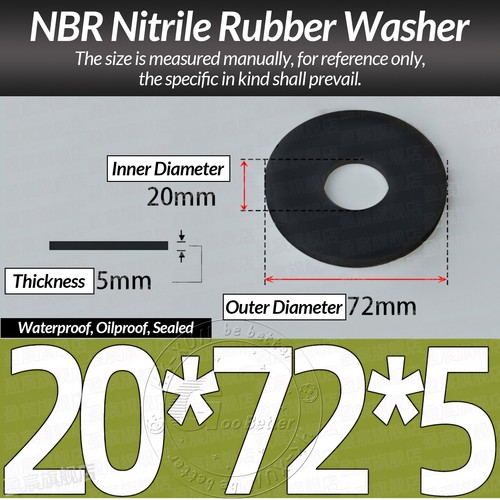 FORM A FLAT BLACK THICK NBR RUBBER WASHERS - M2 M3 M4 M5 M6 M8 M10 M12 TO M36 - Picture 245 of 262
