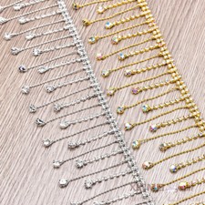 90cm Strass Kette Glänzend Strass Band Quasten Borte DIY Hochzeit Basteln