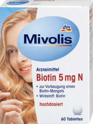 Mivolis Biotin 5mg N Tablette 60 St hochdosiert Haar
