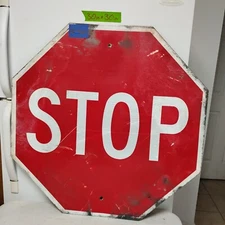 Stop Sign 30" Authentic Retired Street Traffic Road Sign Lot 12-467