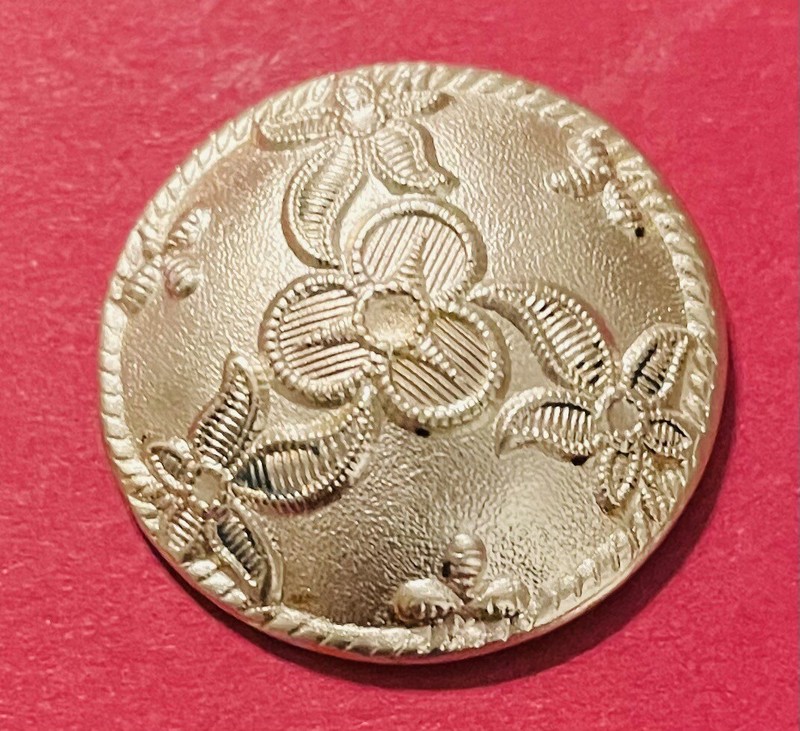 Ex Rare Antique Gilt Brass Gilded Age Brass Button, ca., Early 1890s/early 1900s