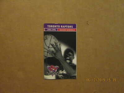 NBA Toronto Raptors Vintage 1995-1996 Inaugural Season Team Logo Pocket  Schedule