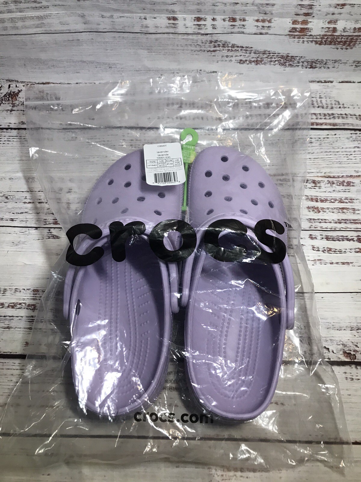 Crocs Lavender Unisex Classic Clogs Slip-On Sandals Men 10 Women 12-image