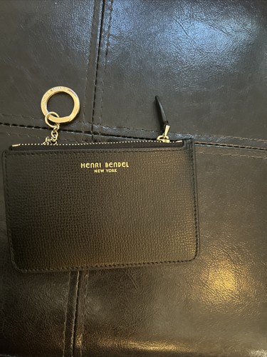 Henri Bendel Leather Black Small Zip Wallet 5.5" x3.5" - Picture 6 of 12