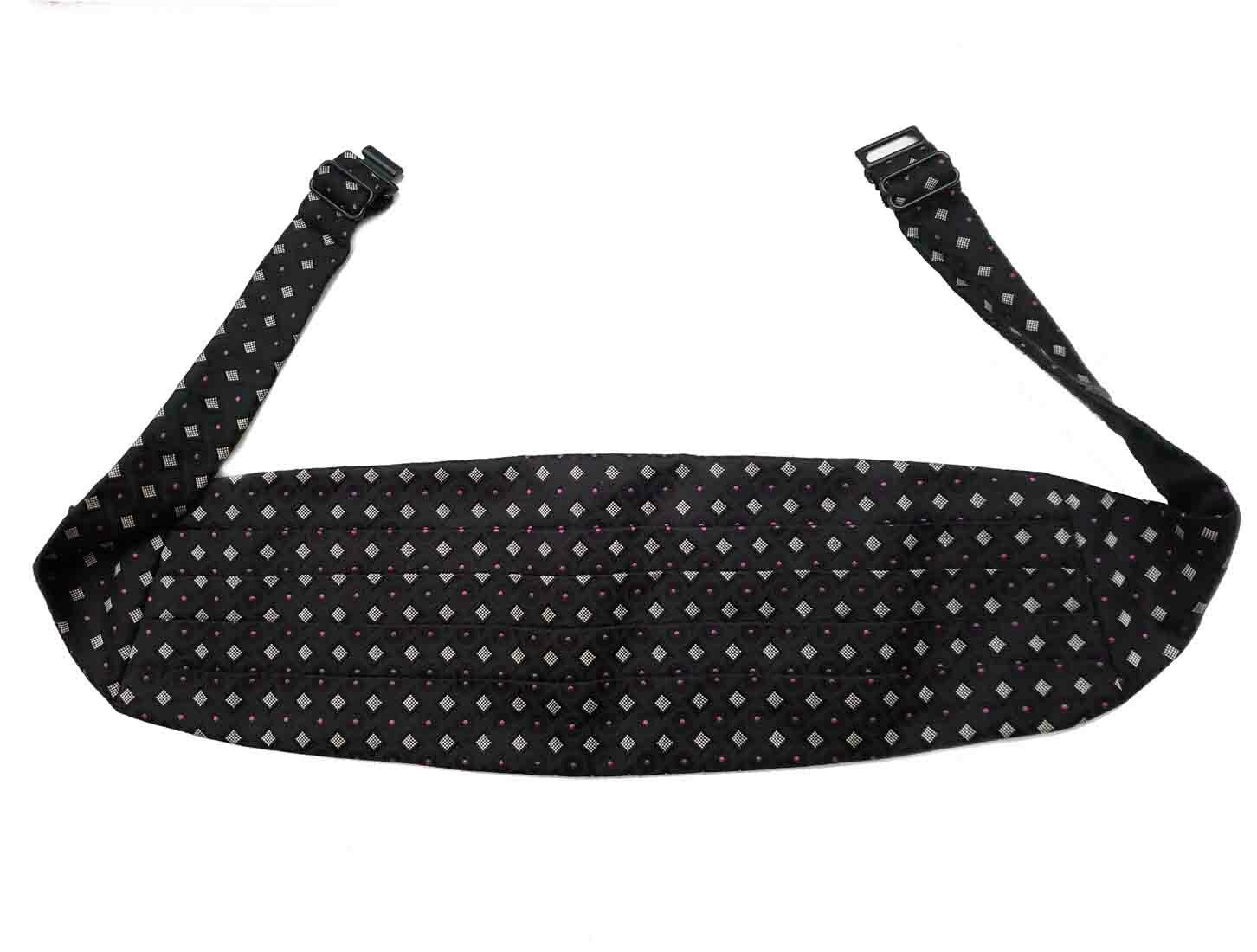 Robert Talbott Protocol Cummerbund Black Gray Pin… - image 1