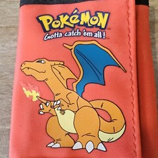 Retro 90s Pokemon Wallet Nintendo Charizard Vintage Rare Edition Red