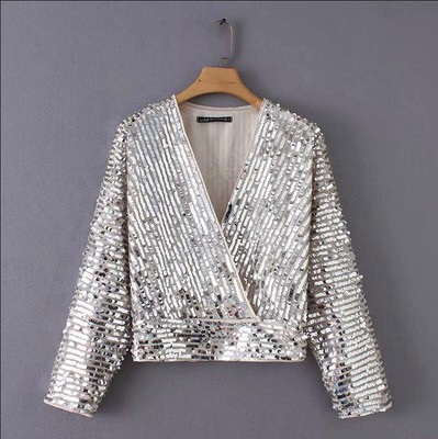 silver glitter tops