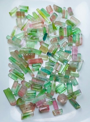 TOURMALINE Crystals lot , Terminated and bi color mostly - 36 Grams