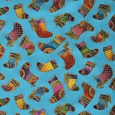 Laurel Burch Christmas Fabric Blessings CLOTH...