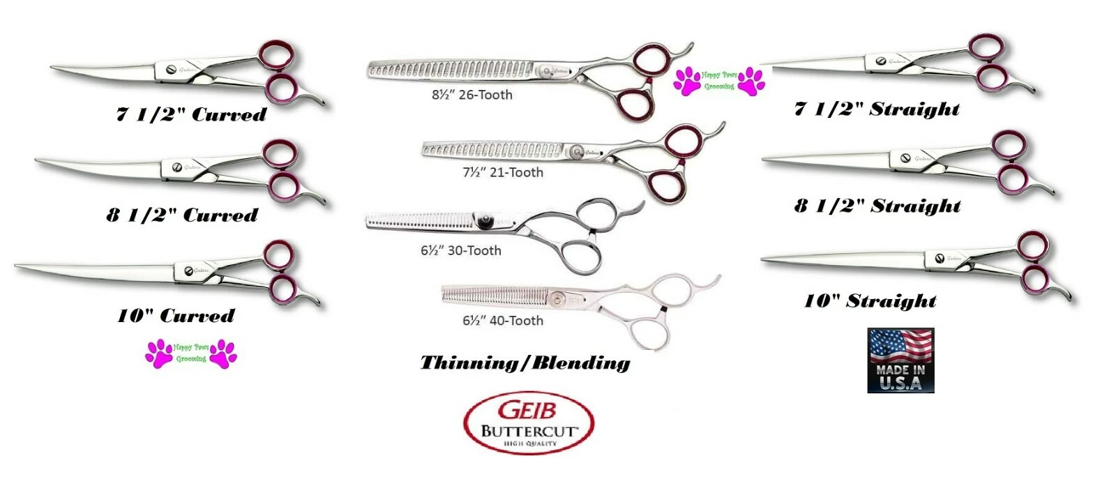 GEIB Buttercut GATOR Professional PET Grooming SHEARS SCISSORS w/CASE*CAT DOG