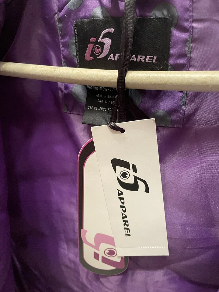 Plum And Navy polka Dot light weight Quilted Vest Women’s Size M New With Tags - Image 2 of 4