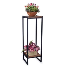 Iron and Wood Dismountable Plant Stand Wood Shelf Display Shelf H&B Luxuries