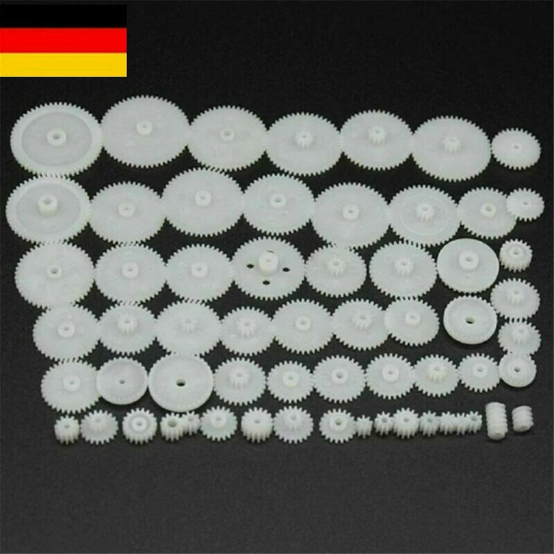 MARKENLOS 58x Kunststoffzahnräder Wurm Auto Spielzeug Modelle RC Teile Reparatur Zubehör