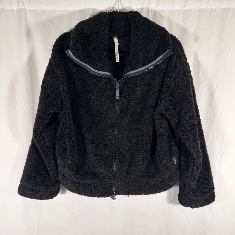 free-people-movement fleece pull zip pockets mock neck jacket