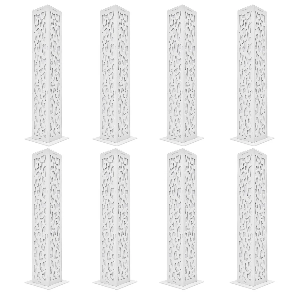 8 Piezas Columnas Florales LED Blanco Elegante Boda Columna Pilar Decoración Foto 2 de 4