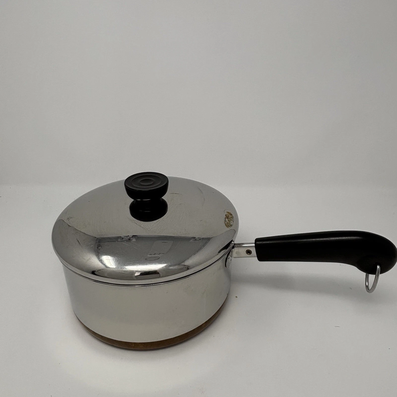 Vintage Revere Ware 1801 2 Qt Copper Bottom Saucepan Pot w/ Lid USA 1998