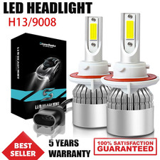 H13 9008 Super Bright LED Headlight Bulbs Kit 660000LM 6000K White Hi-Lo Beam