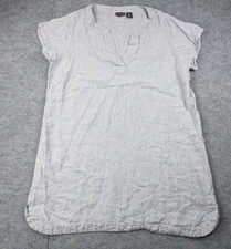Tahari Linen Dress Womens 1x Coastal Lightweight Breathable Minimal Natural