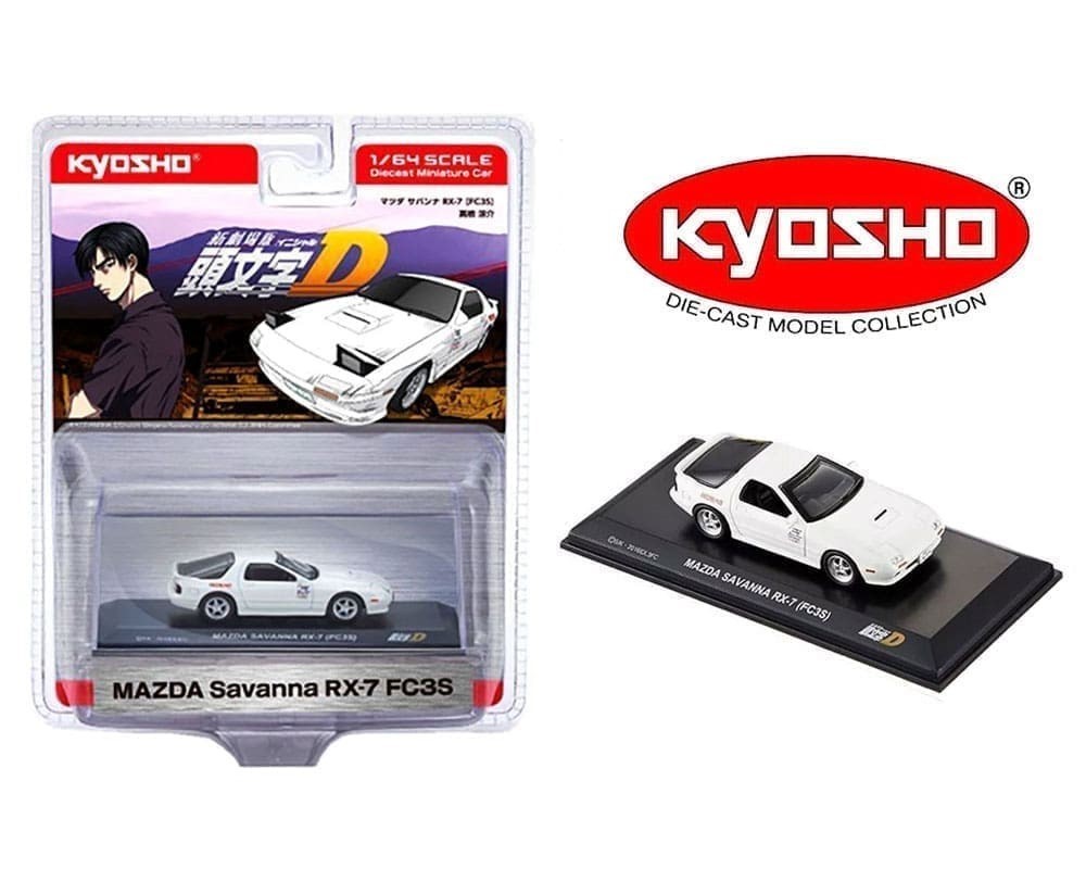 Kyosho 1:64 Initial D Mazda RX-7 FD3S Savanna RX-7 FC3S Whit