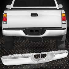 For 00-06 Toyota Tundra Chrome Steel Rear Bumper Face Bar Without Sensor Holes