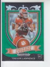 2021 Prizm Draft TREVOR LAWRENCE RC Crusade Green Prizm Clemson Jaguars