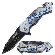 Tac-Force Spring Assisted Knife w/Aluminum Handle Cutter, Glass Breaker Clip