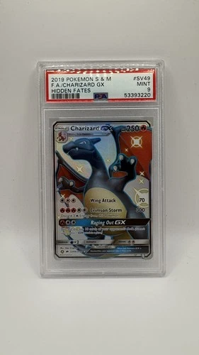 PSA 9 CHARIZARD GX SV49 HIDDEN FATES SUN & MOON SHINY VAULT POKEMON