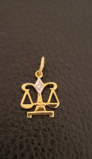 Anhänger für Kette Sternzeichen WAAGE echt Gold 333 mit Brillant