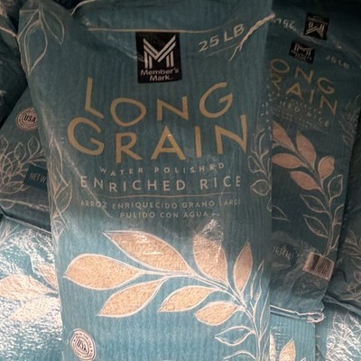 Member's Mark Long Grain Water Polished Enriched Rice, 25 lb