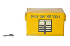 Blech Spardose Postsparkasse verschließbar  Briefkasten DBGM mit Schlüssel
