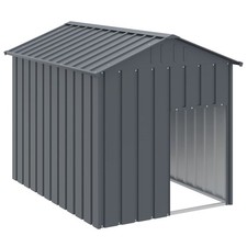 Dog House Anthracite Galvanized Steel Medium Durable Dog House vidaXL