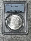 1878-CC Morgan Silver Dollar Coin PCGS MS62, 90% Silver, Carson City  (Ref 2627)
