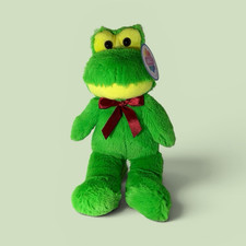 NEW Nanco Green Frog Plush Stuffed Animal w/ Tags Red Ribbon Bow MPN PL-NE013
