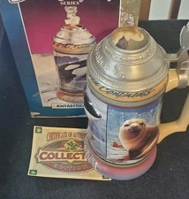 Anheuser Busch Stein Animals of Seven Continents Series Antarctica in Box COA