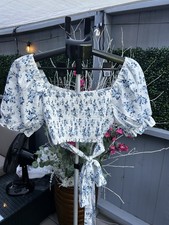 blue floral 2 piece set women Medium
