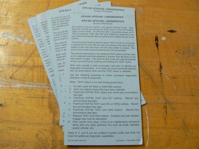 16 Rockwell Collins APS-65 FGS-65 Flight Guidance System Diagnostics Cards.