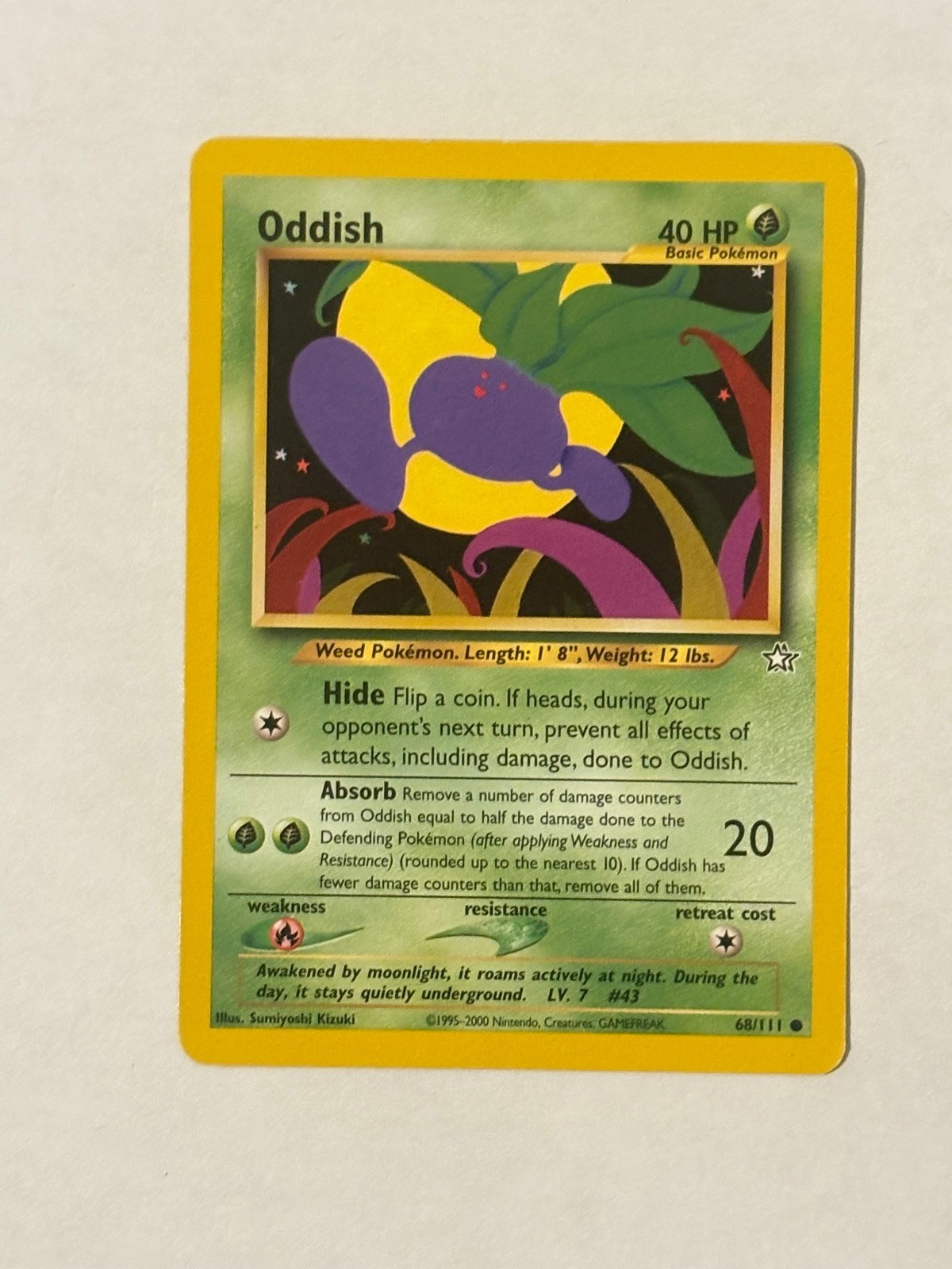 Oddish 68/111 Common Neo Genesis Pokemon Unlimited Moderately Played