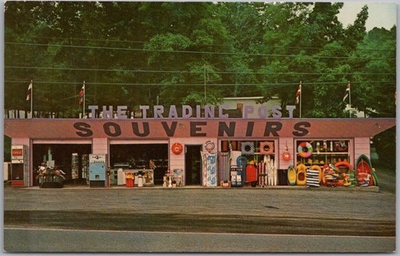 #ad McHENRY Maryland Postcard THE TRADING POST Trailer Park Gift Shop c1960s $5.46