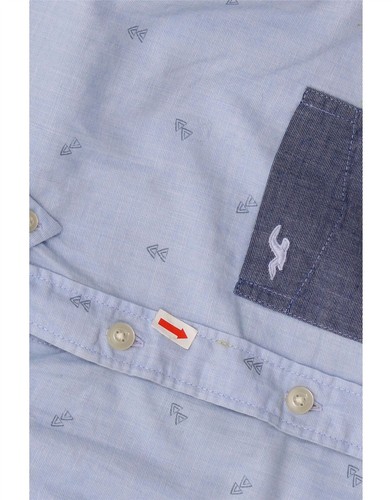 HOLLISTER Mens Short Sleeve Shirt Small Blue Spotted Cotton CM09 - Picture 3 of 5