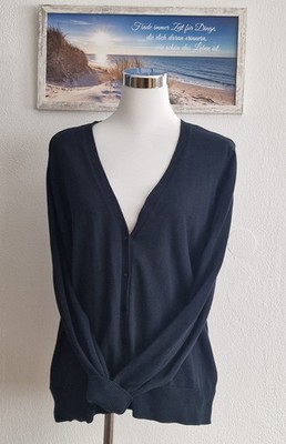 Damen Strickjacke Strick Leicht Knöpfe Schwarz Gr US L / EU L-XL - Guter Zustand