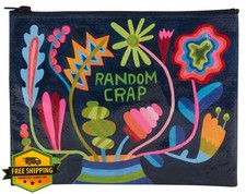 Blue Q Zipper Pouch 95 Recycled Material 7.25"x9.5" Colorful