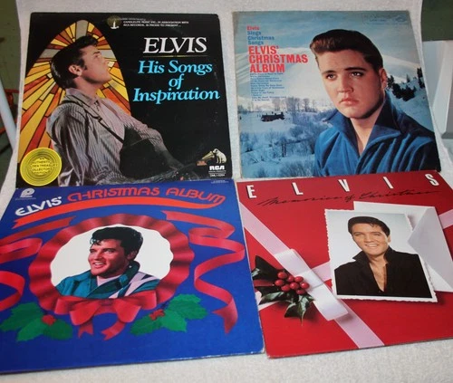 Lot of 4 Elvis Presley  Christmas Albums, VG/VG