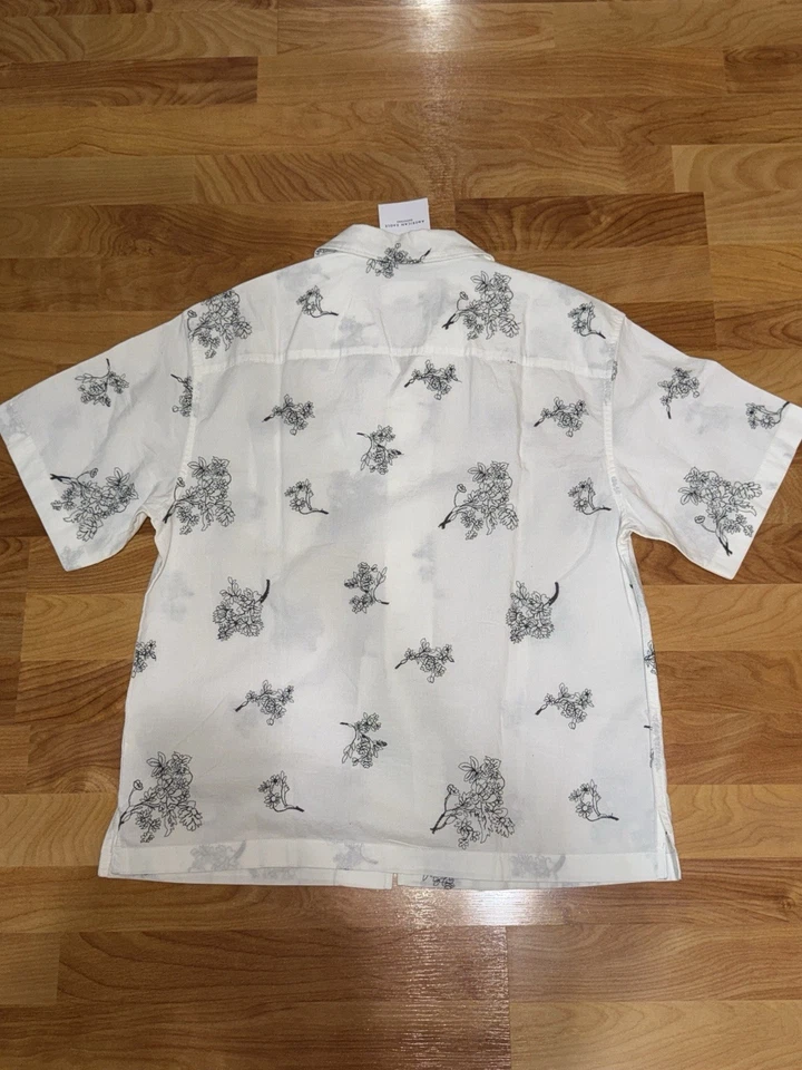 AE Poolside Linen Blend Floral Button Up Shirt Mens Size XS Summer - Image 3 of 4