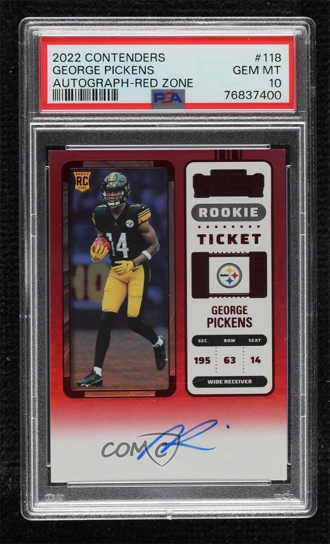 2022 Contenders Ticket RPS Red Zone George Pickens PSA 10 Rookie Auto RC ib6